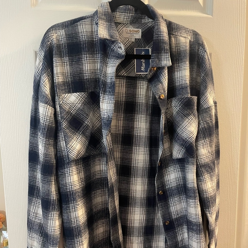 blue plaid flannel